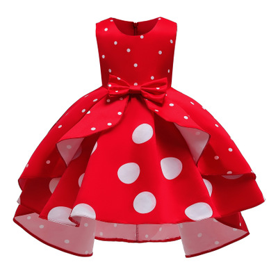 2021 High quality New fashion girl dress pot-dot retro children's Princess dress in children's dress