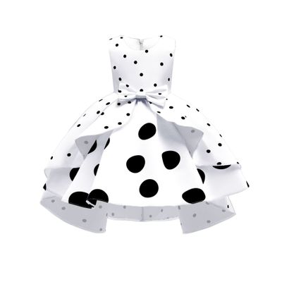 2021 High quality New fashion girl dress pot-dot retro children's Princess dress in children's dress
