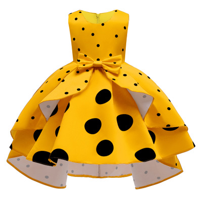2021 High quality New fashion girl dress pot-dot retro children's Princess dress in children's dress