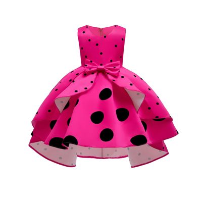 2021 High quality New fashion girl dress pot-dot retro children's Princess dress in children's dress