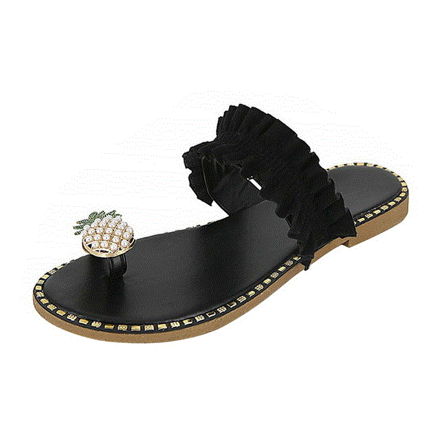 2021 High quality Women Sandals Slippers Shoes Flat Flip Flops String Bead Summer Fashion Wedges Woman Slides Pineapple Lady Casual Mujer