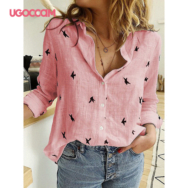 2021 High quality Women Blouses Long Sleeve Autumn Shirt Office Elegant Work Shirt Plus Size Top