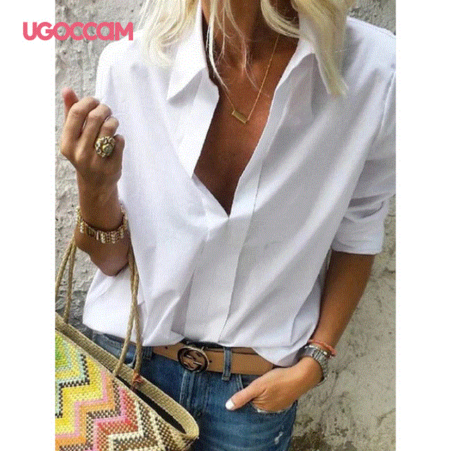 2021 High quality Women Blouses Long Sleeve Autumn Shirt Office Elegant Work Shirt Plus Size Top