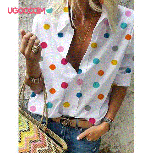 2021 High quality Women Blouses Long Sleeve Autumn Shirt Office Elegant Work Shirt Plus Size Top