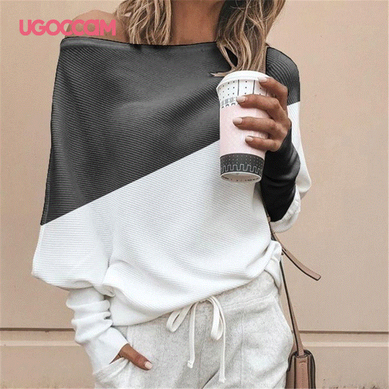 2021 High quality UGOCCAM Sexy Blouse Women Long Sleeve Women Blouses Autumn Loose Women Top Shirts Lady Blouse Shirt Women Shirt Plus Size Blusas