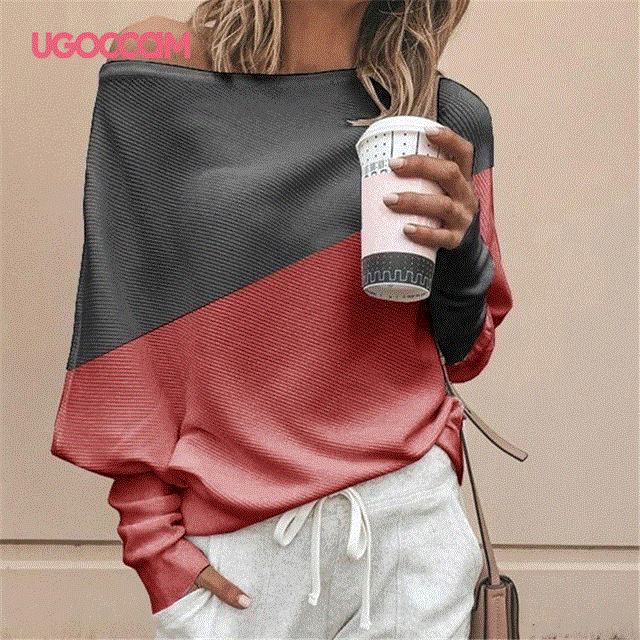 2021 High quality UGOCCAM Sexy Blouse Women Long Sleeve Women Blouses Autumn Loose Women Top Shirts Lady Blouse Shirt Women Shirt Plus Size Blusas