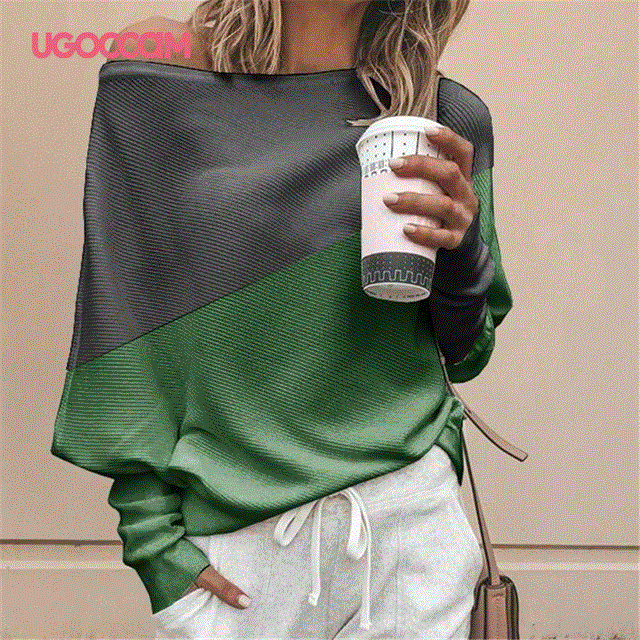2021 High quality UGOCCAM Sexy Blouse Women Long Sleeve Women Blouses Autumn Loose Women Top Shirts Lady Blouse Shirt Women Shirt Plus Size Blusas