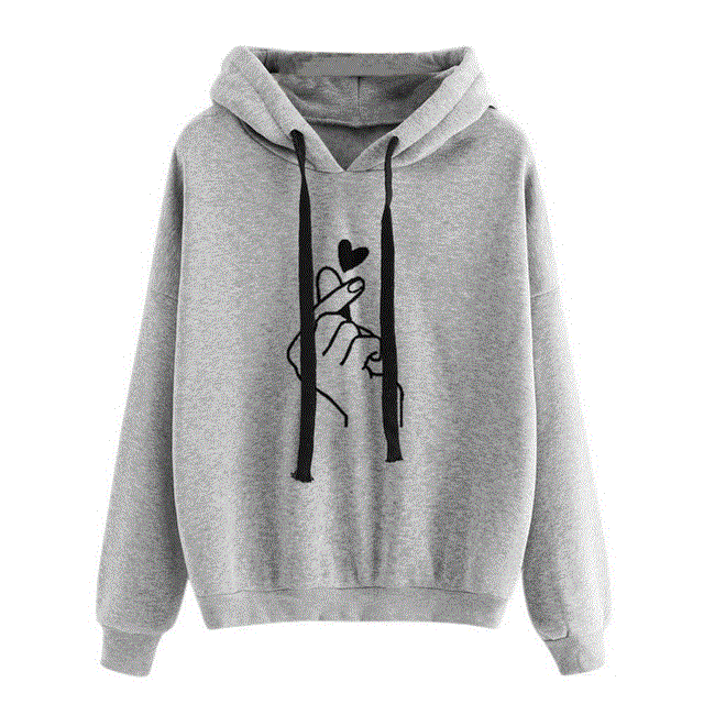 High quality Women Sweatshirt And Hoody Ladies Hooded Love Printed Casual Pullovers Girls Long Sleeve Spring Autumn Winter Striped Plus Size
