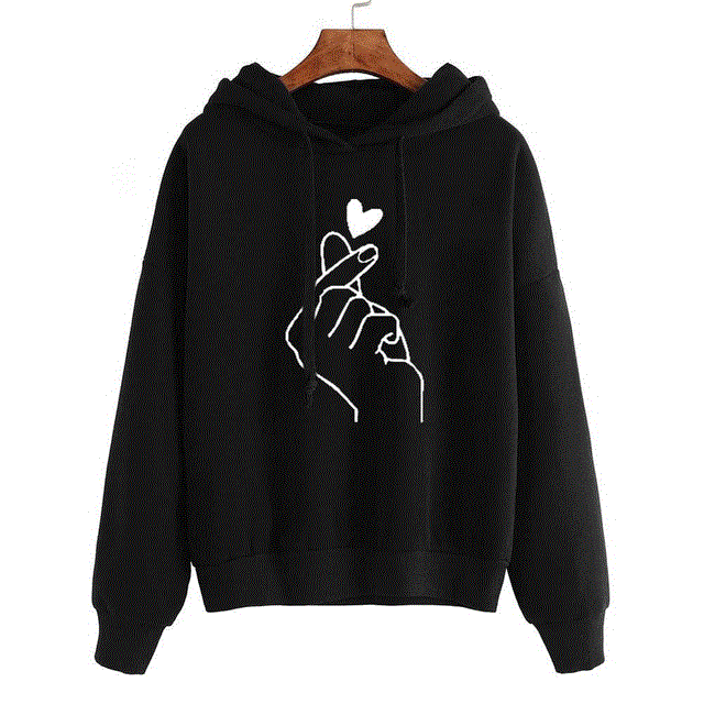 High quality Women Sweatshirt And Hoody Ladies Hooded Love Printed Casual Pullovers Girls Long Sleeve Spring Autumn Winter Striped Plus Size