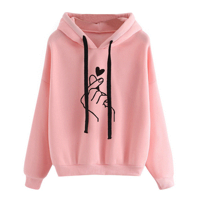 High quality Women Sweatshirt And Hoody Ladies Hooded Love Printed Casual Pullovers Girls Long Sleeve Spring Autumn Winter Striped Plus Size