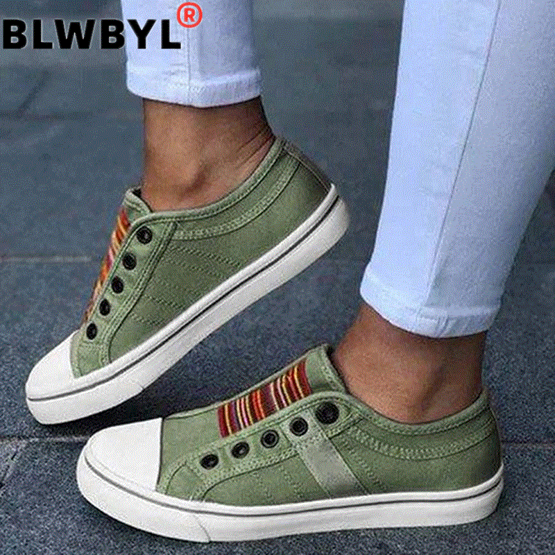 High quality Low-cut Trainers Canvas Flat Shoes Women Casual Vulcanize Shoes  New Women Summer Autumn Sneakers