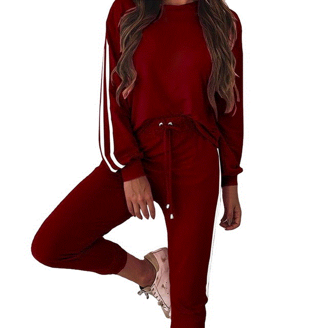 High quality  Women 2Piece  Pants Sweat Suits Ladies Top Hoodie And Jogger Sets Activity Fitness Top Sweatpant Clothing