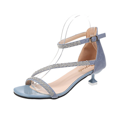 2021 High quality 2020 Women Sandals High Heel Fashion Women Shoes Platform Round Toe Simple Casual Women Sandals