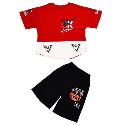 2021 High quality Summer Children Clothing Set Boys Girls Hiphop Dance Outfits T Shirt Shorts Costumes for boys