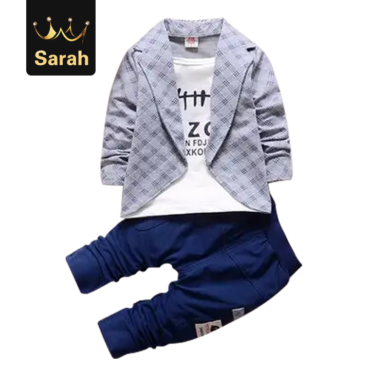 High quality Formal Clothing Kids Attire For Boy Clothes Plaid Suit In September Toddler Suit