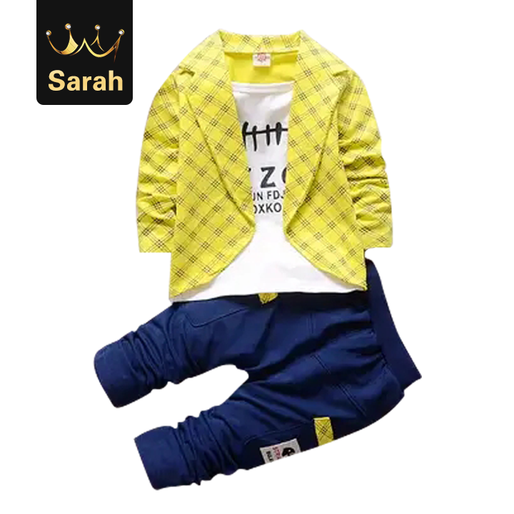 High quality Formal Clothing Kids Attire For Boy Clothes Plaid Suit In September Toddler Suit