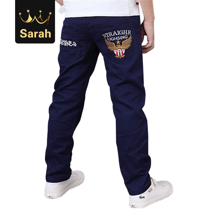 High quality Autumn Kid Trousers Clothes Casual Cotton Elastic Waist Pencil Pants For Boys