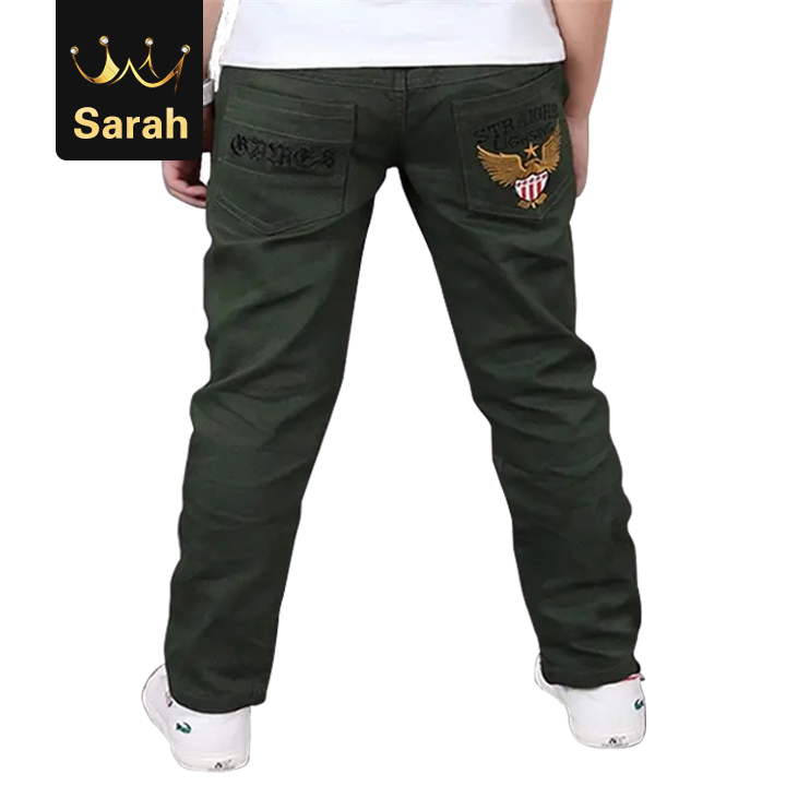 High quality Autumn Kid Trousers Clothes Casual Cotton Elastic Waist Pencil Pants For Boys