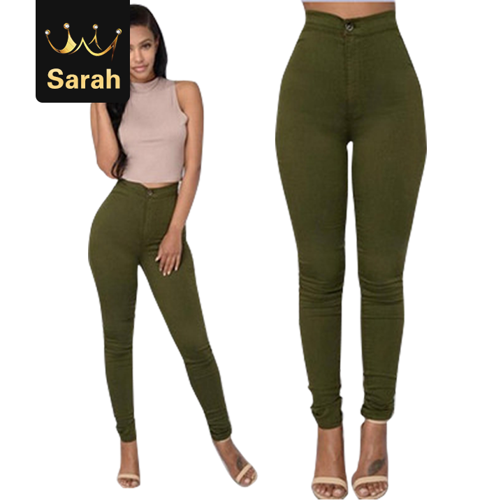 2021 High quality Leggings thin section high waist stretch pencil pants tight candy color jeans