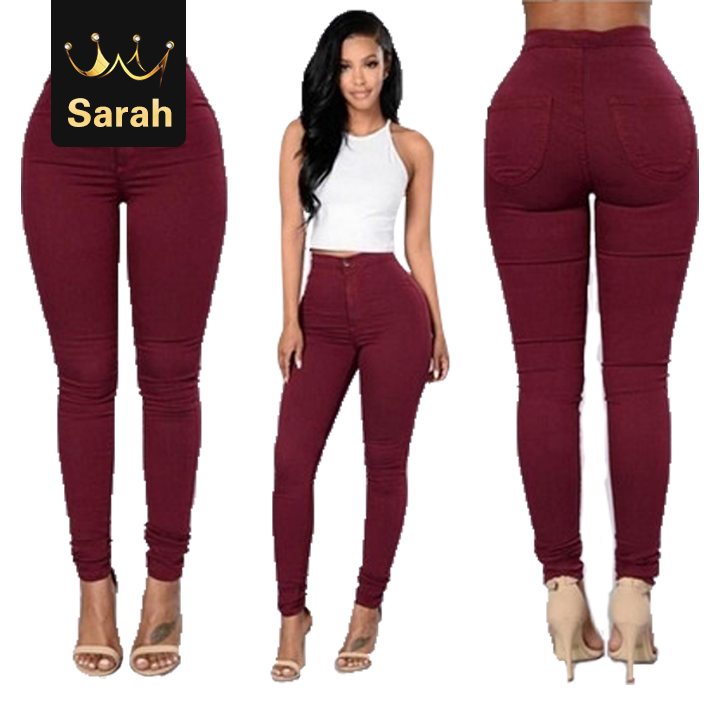 2021 High quality Leggings thin section high waist stretch pencil pants tight candy color jeans