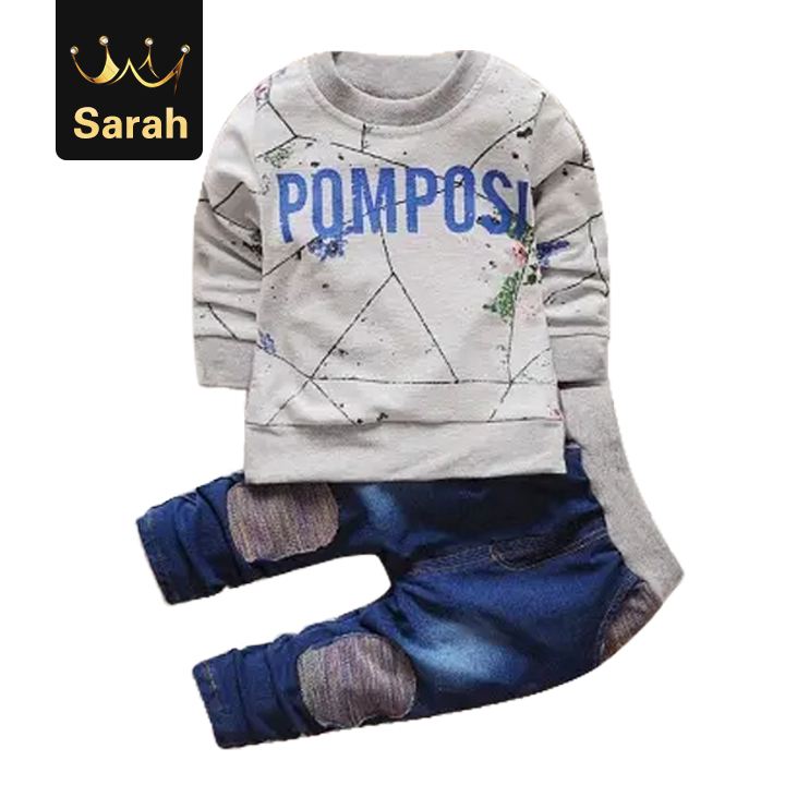 2021 High quality Children Clothing sets Hooded Coat pants letter baby Boy Suit sport tracksuit