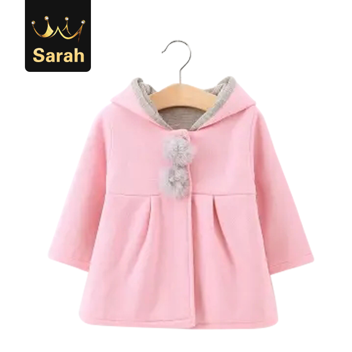 High quality Cute Rabbit Ear Hooded Girls Coat Autumn Tops Kids Warm Jacket Outerwear