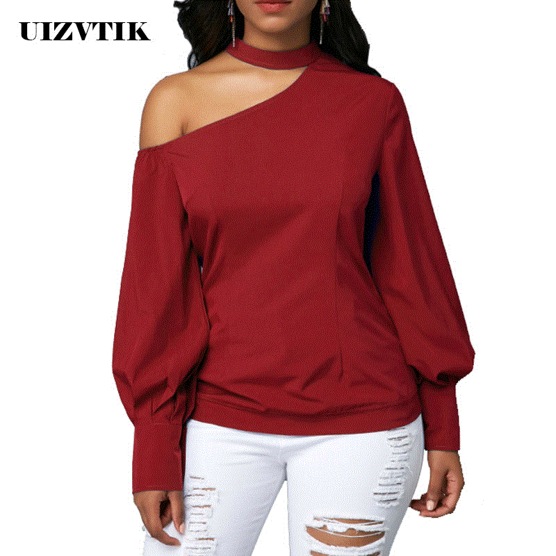 High quality Women's Blouse And Shirt Summer Autumn Sexy Off Shoulder Long Sleeve Office blusas mujer de moda  Slim Vintage Plus Size Top