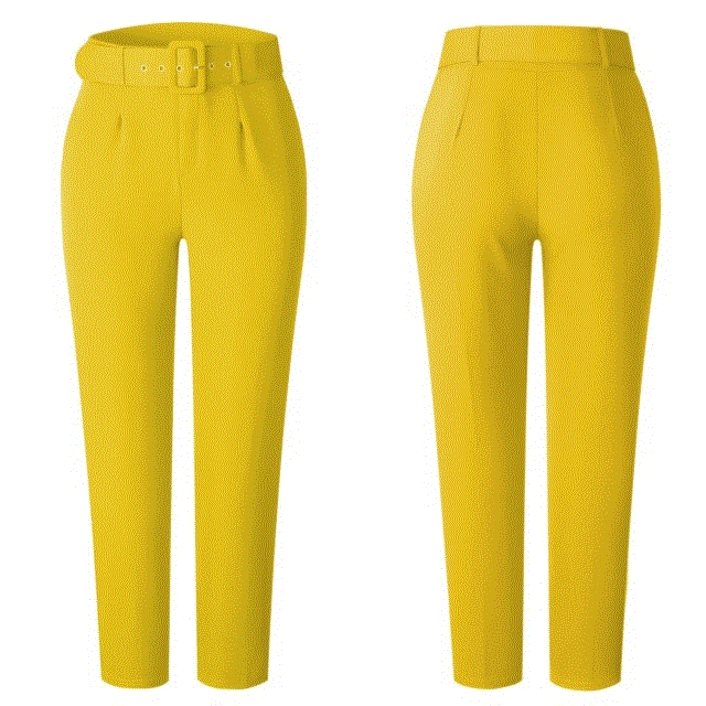 High quality Women's Pants Summer Autumn  Casual High Waist Trousers Plus Size Slim Suit Pants Ladies OL Full Length Pencil Trousers Belt