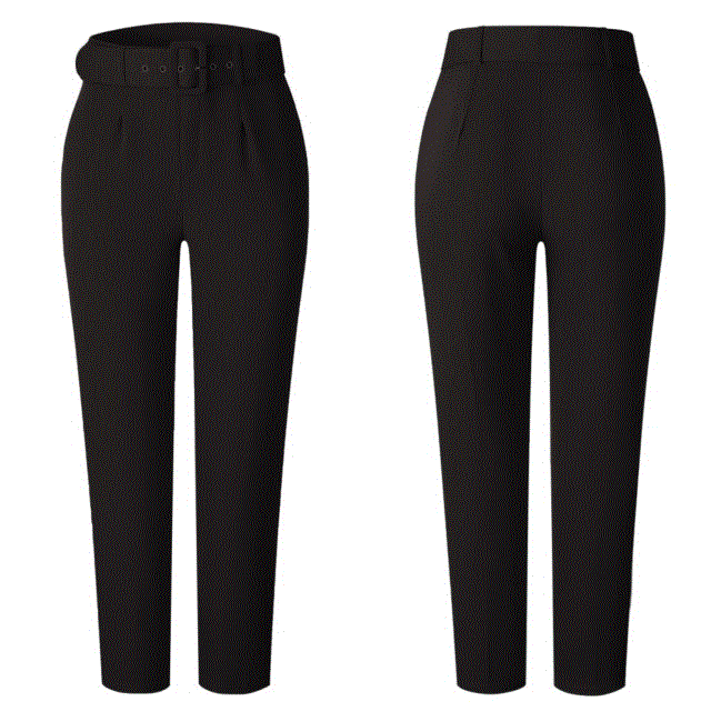 High quality Women's Pants Summer Autumn  Casual High Waist Trousers Plus Size Slim Suit Pants Ladies OL Full Length Pencil Trousers Belt