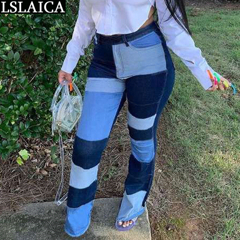 High quality Woman Pants Casual Skinny Patchwork Pocket Sweatpants Women High Waist Streetwear Femme Pantalon