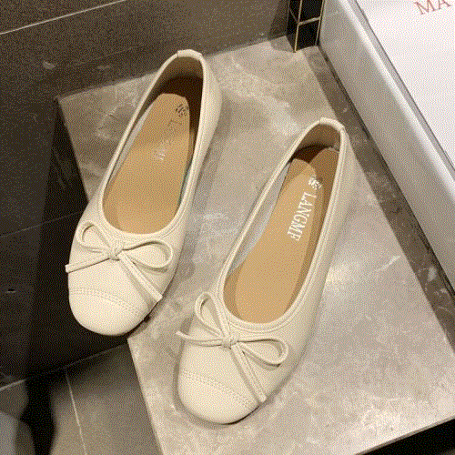 High quality  Autumn Soft Bow Women Flats Loafers Casual Shoes Woman PU Slip on Ladies Ballet Flats Women Shoes