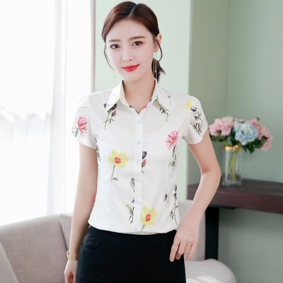 High quality floral print long sleeve blouse Korean version women shirt office formal clothes
