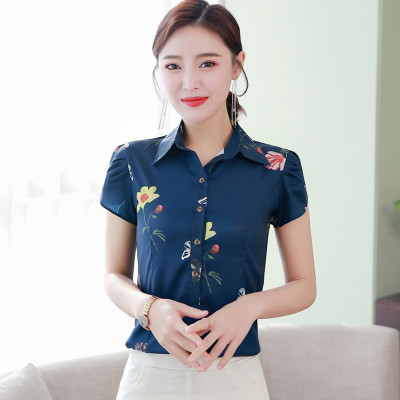 High quality floral print long sleeve blouse Korean version women shirt office formal clothes