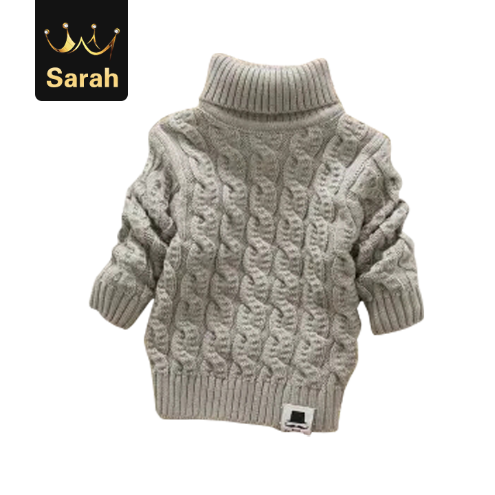 High quality Boys Girls Turtleneck Solid Kids Sweaters Soft Warm Winter Children's Sweater