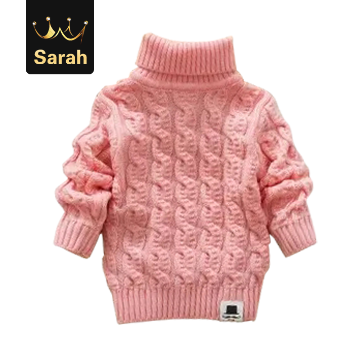 High quality Boys Girls Turtleneck Solid Kids Sweaters Soft Warm Winter Children's Sweater