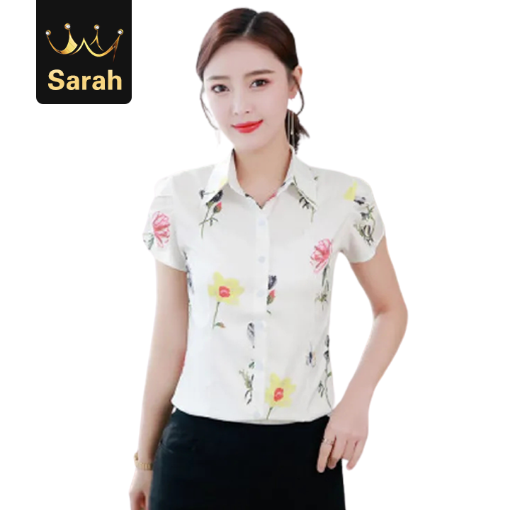 High quality floral print long sleeve blouse Korean version women shirt office formal clothes