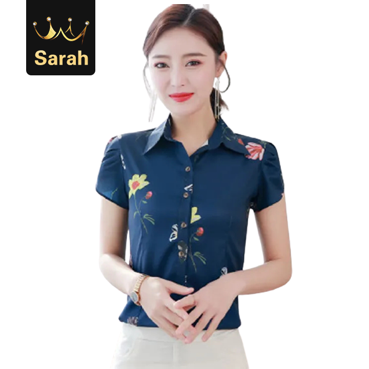 High quality floral print long sleeve blouse Korean version women shirt office formal clothes