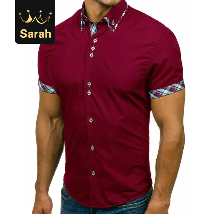 2021 High quality Men Short Sleeve Slim Fit Cotton Dress Shirts Men Black Office Formal Men Shirt Plus Size 3XL