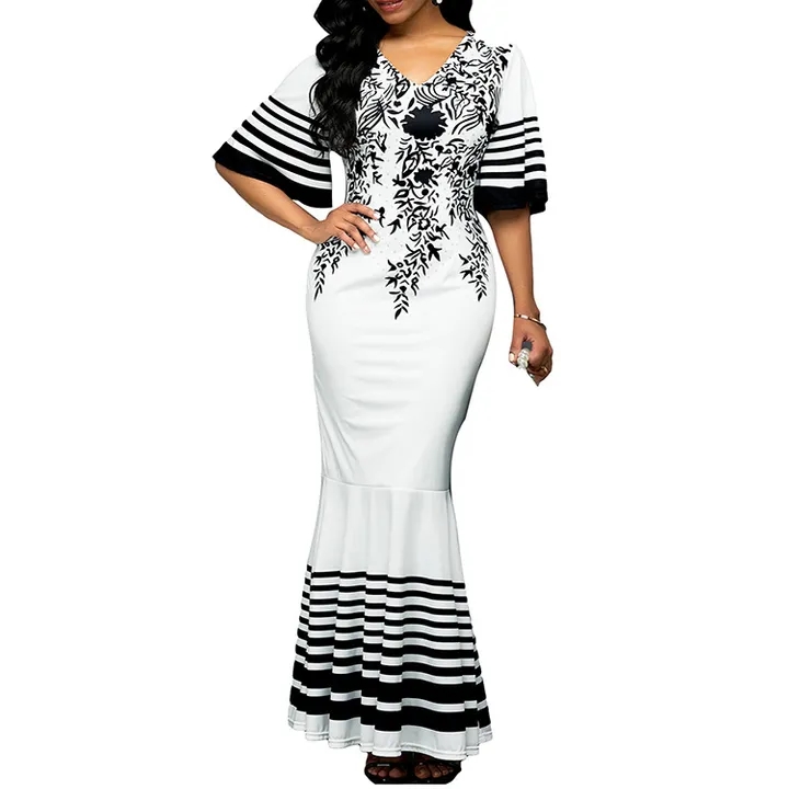 Plus Size African Dresses For Women African Clothes Dress Print Ladies Clothing Africa Women Dress