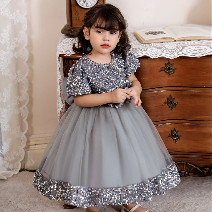 Flower Girl Wedding Dresses Kids Fancy Appliqued Dress For 0-5 Years