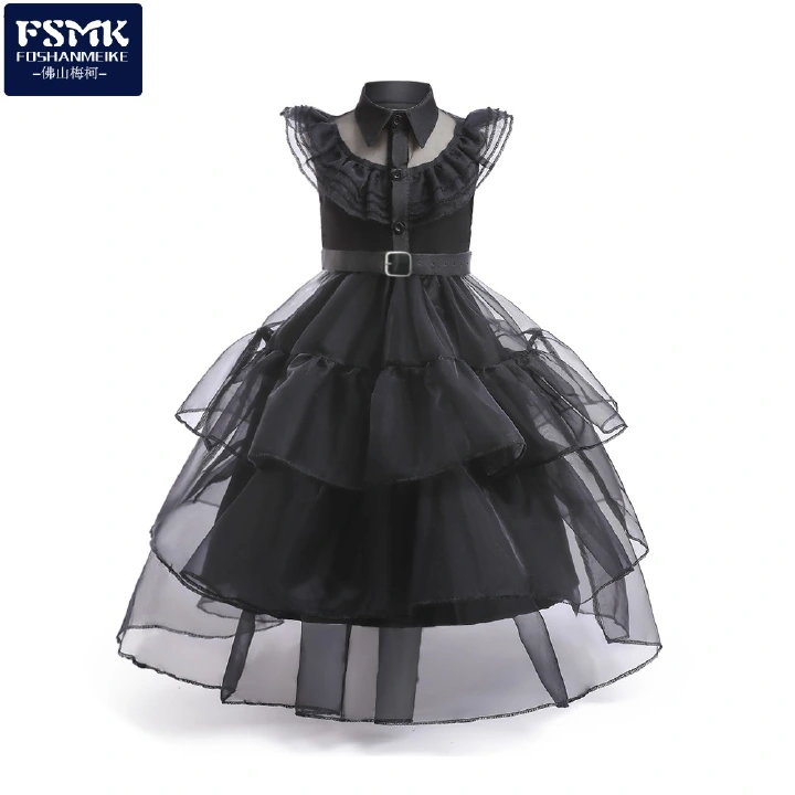 Girls' Summer Dress role Cosplay costume addams dress kids wednesday party dress