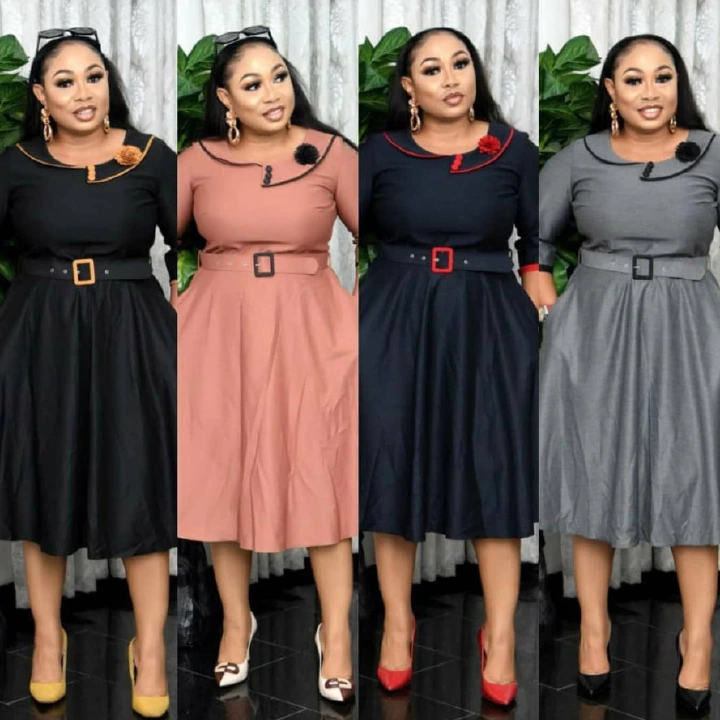 Wholesale New Fashion plus size women's clothing O Neck Summer Dress Waist Plus Size Women's Dresses