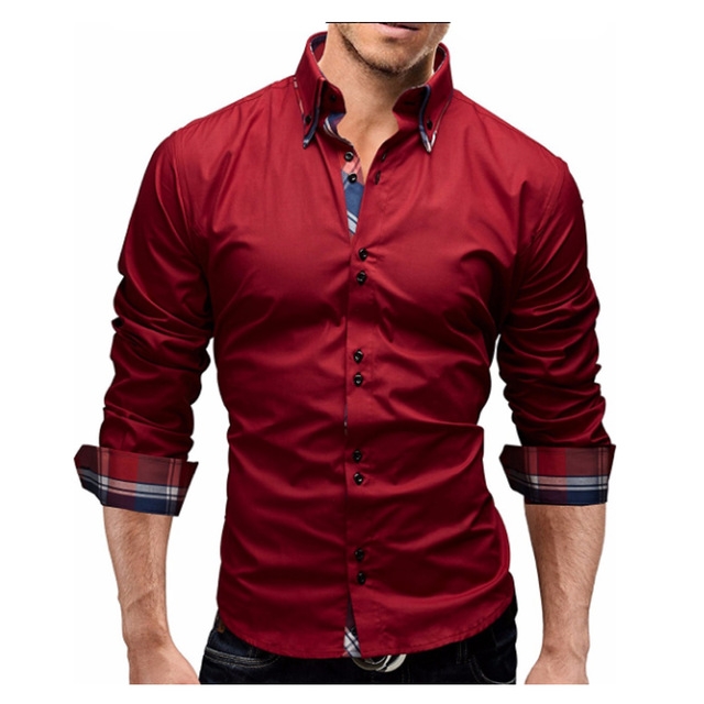 red slim fit shirt