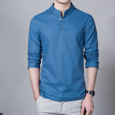 2021 High quality New Cotton Linen Men Shirt Casual Long-Sleeve Male Shirt Slim Fit Chemise Homme Camisa Masculina