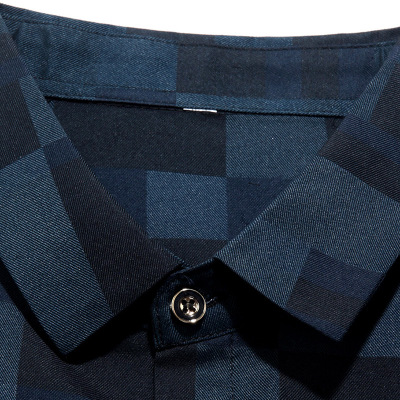 2021 High quality Men Shirt Mens Business Casual Shirts  Men Famous Brand Clothing Plaid Long Sleeve Camisa Masculina