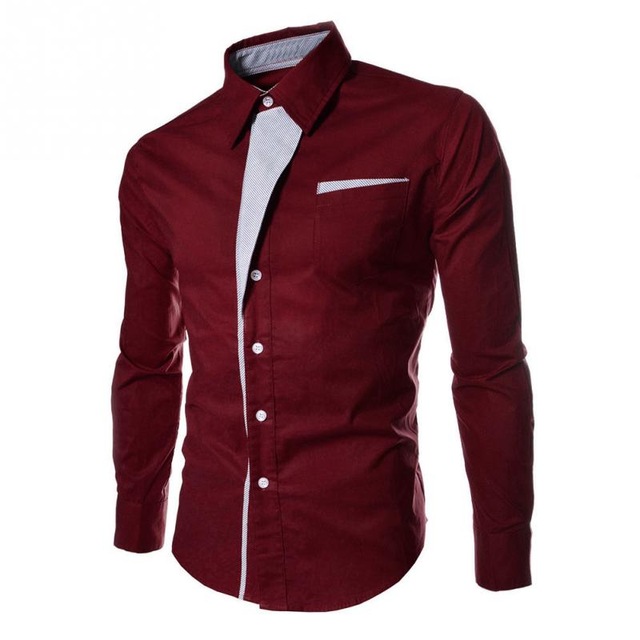 High quality Camisa Masculina Slim  Men Shirt Casual Long-Sleeved Chemise Homme Men Shirt