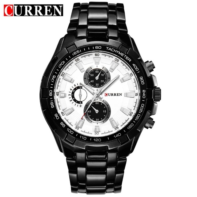 High quality CURREN Hot Sale Stainless Steel Men Watch Mens Fashion Arabic Number Dial Sport Quartz Watch