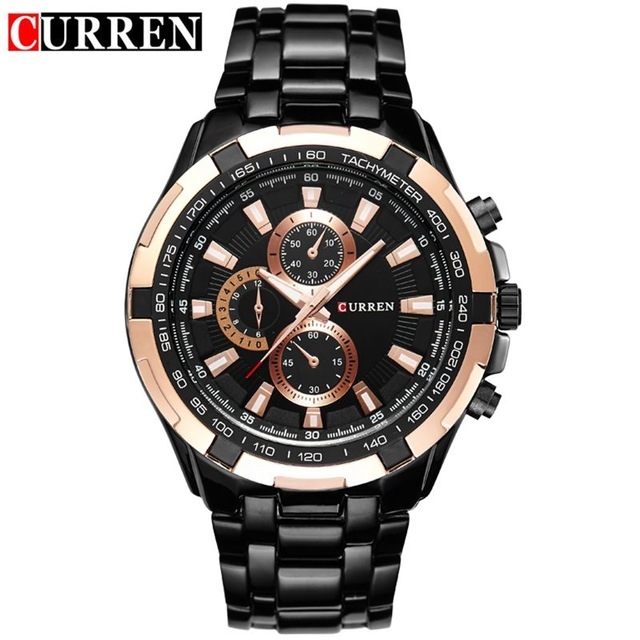 High quality CURREN Hot Sale Stainless Steel Men Watch Mens Fashion Arabic Number Dial Sport Quartz Watch