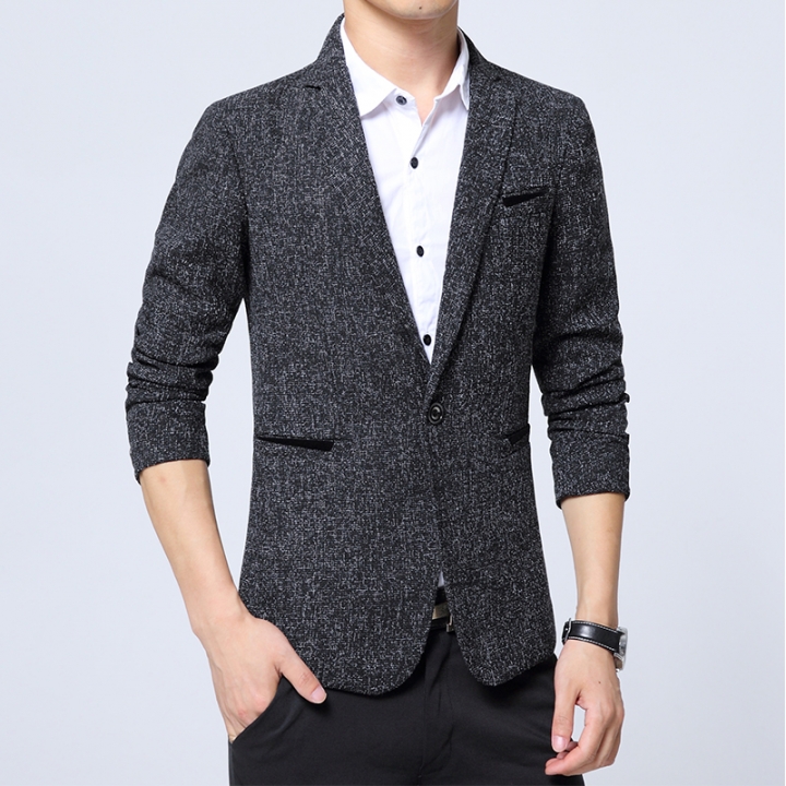 High quality Trend Men Slim Single Button Long Sleeve Small Wool Suit Jacket / Male Business Casual Blazers Coat