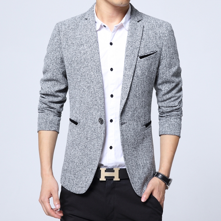 High quality Trend Men Slim Single Button Long Sleeve Small Wool Suit Jacket / Male Business Casual Blazers Coat